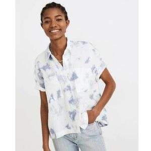 Madewell • NWOT Blue Tie Dye Lightspun Beachside Shirt